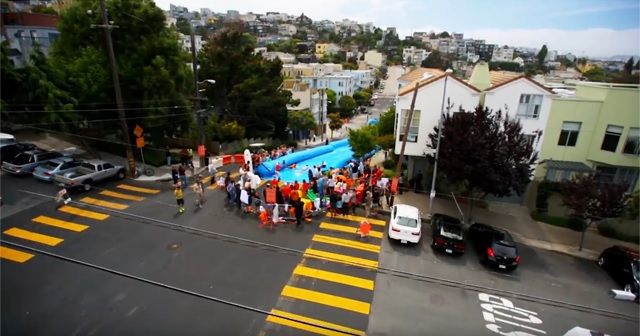 Urban Surfing down streets