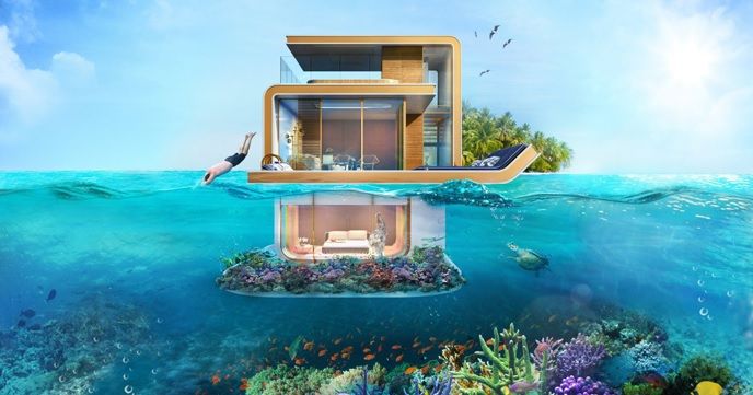 地下部分は海の中。ドバイの海上ハウス『The Floating Seahorse』が凄過ぎる!!