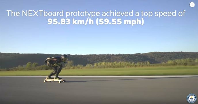 エグい!!ギネス世界記録を更新した電動スケートボードのスピードが95.83 km/h!!