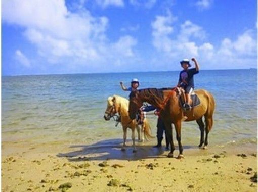 【沖縄・宮城島】馬に乗ってビーチをのんびり散歩しよう！ビーチ乗馬（60分コース）の画像