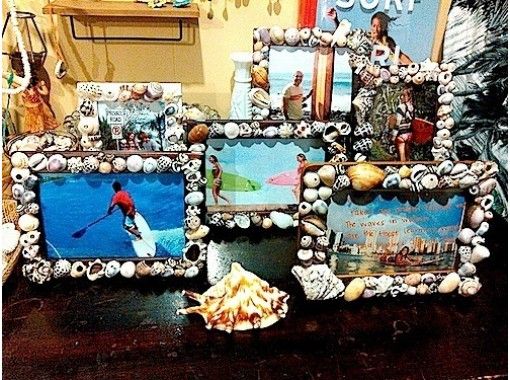[冲绳Nakijin]您可以从3岁起参加“贝壳相框制作”，并留下旅途的回忆！の画像