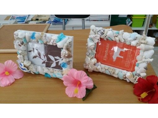 [沖縄・石垣島]用珊瑚和貝殼裝飾“ Coral相框製作”即使在業餘時間或在雨中，您也可以享受它！の画像