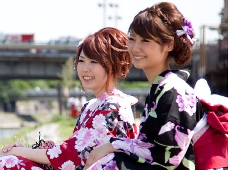 【京都・祇園】着物レンタル夢京都・フルセットコーディネート