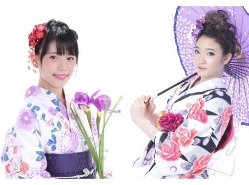 [Tokyo, Shinjuku] Yukata rental "Going out in a women's yukata plan" Includes dressing and hair styling. Just a short walk from Shinjuku 3-chome Station. Come empty-handed!の画像