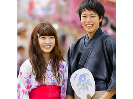 [Tokyo / Shinjuku] Yukata Rental "Yukata date plan" Recommended for couples! It's OK right away from the station, just by hand!の画像