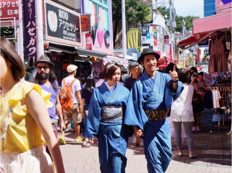 【東京・原宿】原宿をカジュアルなデニム着物でお散歩！デニム着物プラン♪