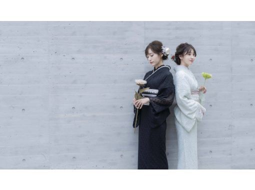 [Kanagawa / Kamakura] Kimono set & hair set included & dressing plan! Free rental of rain umbrellas on rainy days!の画像