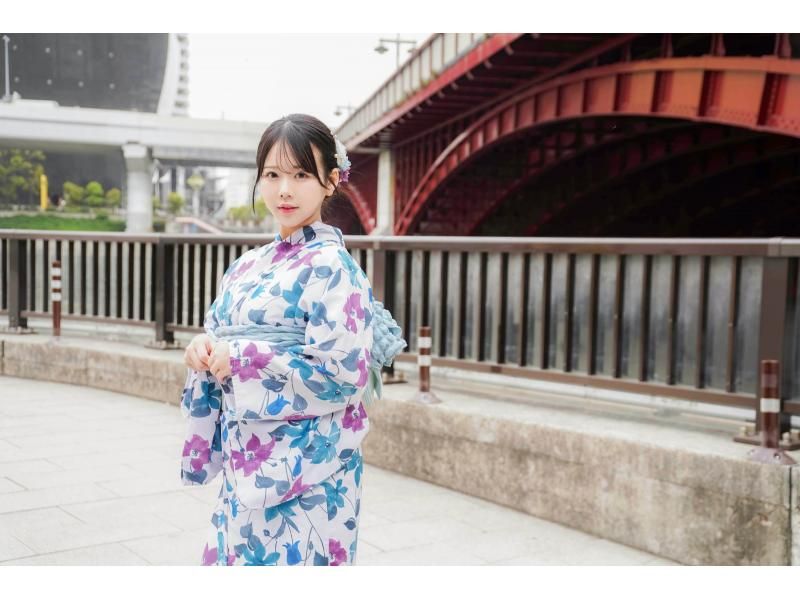 【東京・浅草】ヘアセット付き!雨の日は雨傘無料貸出、浴衣一式レンタル&着付けプラン!