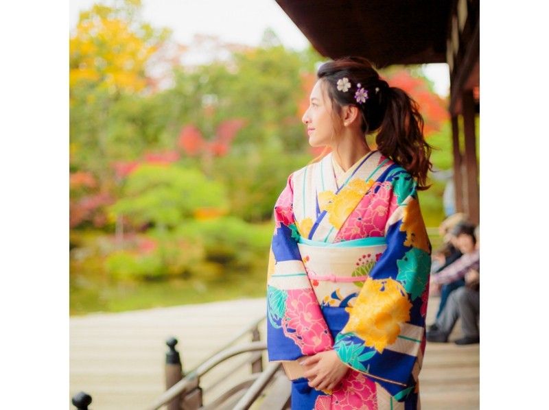 【京都・五条】着物で京都一日散策（ヘアセットなし）【女性におすすめ】【男性1名様のご利用もOK！】