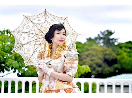 [Kanagawa / Yokohama] It's like a Meiji lady! Transform into a longing princess "Kimono Bustle Dress Experience" You can experience it from the age of 13!の画像