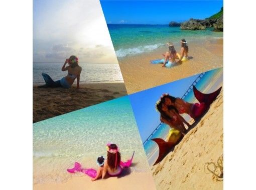 [沖繩宮古島]促銷舉行！在美麗的秘密海灘拍攝美人魚照片♬ 您可以選擇兩套套裝！還可以選擇可愛的花冠♡の画像