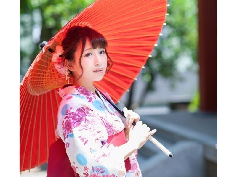 【東京・池袋・浴衣レンタル】ヘアセット付き！雨の日は和傘無料貸出♪浴衣一式レンタル＆着付けプラン！