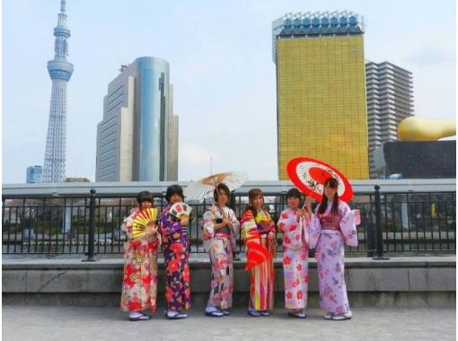 [Tokyo, Asakusa] "Super Summer Sale 2024" Just 30 seconds from Asakusa Station! "One-Day Kimono/Yukata Rental Nakayoshi Plan" for 5 or more peopleの画像