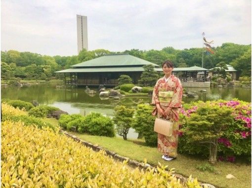 [โอซาก้า/ ฮันเบิลเบิร์ด] บริการเช่าชุดกิโมโน 1 วันแผนมรดกโลก "กลุ่มสุสานร้อยนก" และสวนญี่ปุ่นสวนไดเซ็น (พร้อมมัทฉะ)の画像
