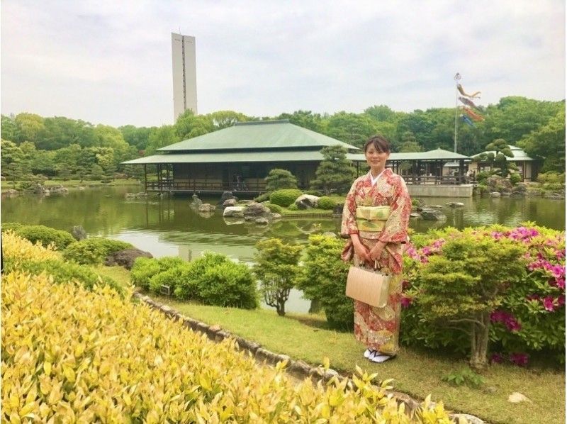 【大阪・大仙公園・浴衣レンタル】やまとなでしこ1日体験♪大仙公園内日本庭園堪能プラン【お抹茶付き】