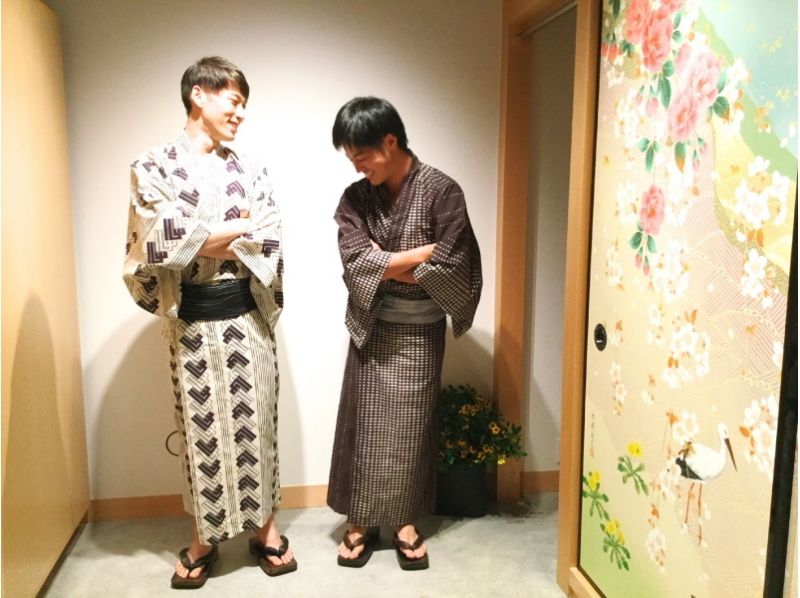 【兵庫・城崎温泉】いろはの当日レンタル・城崎温泉をゆかたで散策「男性ゆかた」レンタル着付けプラン