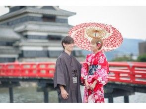 【長野・松本・浴衣・着物レンタル】カップル限定♪3時間レンタルコース!松本の城下町を気軽に散策♪の画像