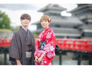 【長野・松本・浴衣・着物レンタル】カップル限定♪翌日返却コース!松本の城下町をゆったり散策♪の画像