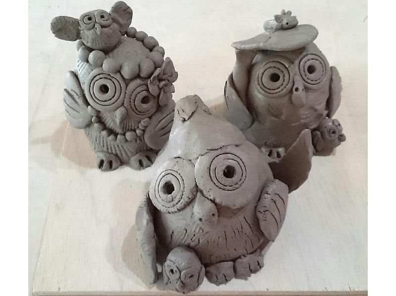 【山梨・河口湖・陶芸体験】かわいらしい陶器のフクロウを作ろう♪