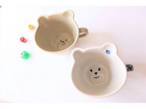 【大阪難波】クマさん・ネコさんマグカップの絵付け陶芸体験☆オリジナルマグで毎日を楽しく♪の画像
