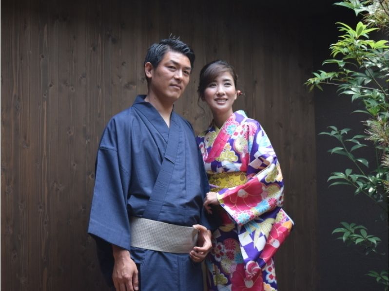 【京都・着物レンタル】京阪三条駅徒歩2分！カップルプラン（当日返却：17時まで）