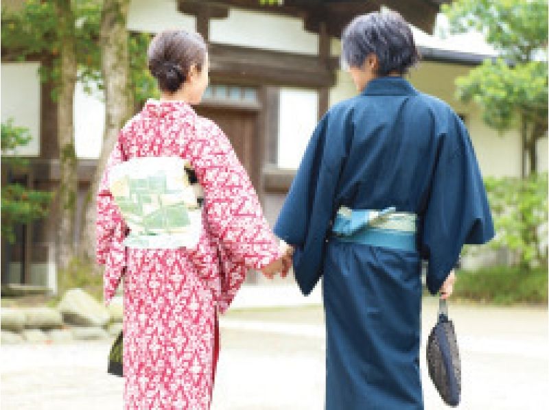 【京都・着物レンタル】祇園四条駅徒歩5分★カップル限定コース（G.鴨川コース）◆返却18時まで◆