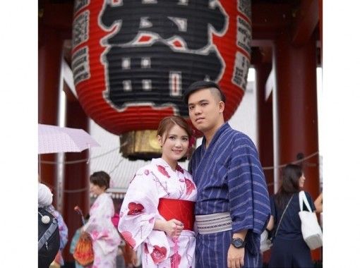 [Tokyo Asakusa] Kimono Rental"couple plan" with hair set! 5 minutes on foot from Asakusa Station.の画像