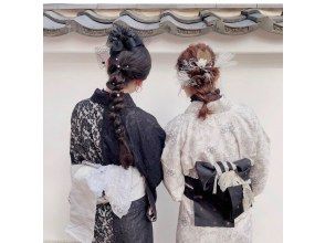 【京都・八坂神社】着物レンタル『レトロはんなりプラン』 デザイナーズ着物が選べる！手ぶらで来店・１２才～OKの画像