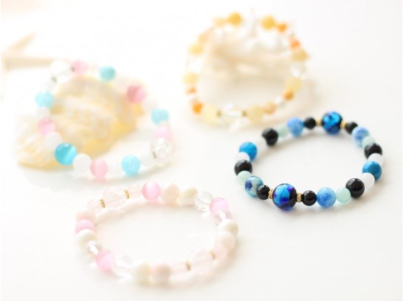 綺麗な天然石(丸石)だけを使ったオリジナルブレスレット作り