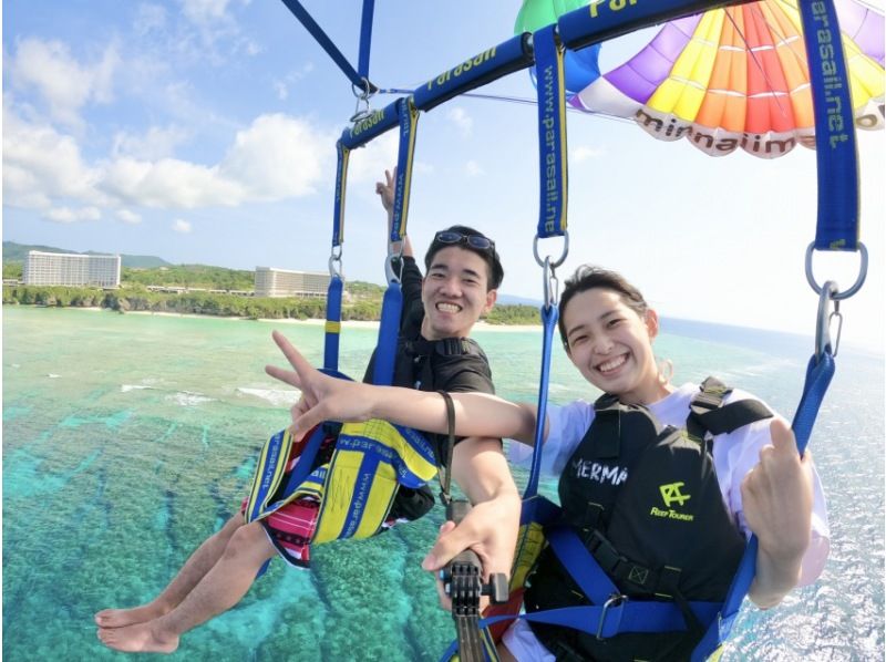 パラセーリング+美ら海水族館チケット付き・沖縄・北部発》大型パラセーリング船使用☆Gopro11無料レンタル☆ロープの長さ200ｍ！！【HIS】