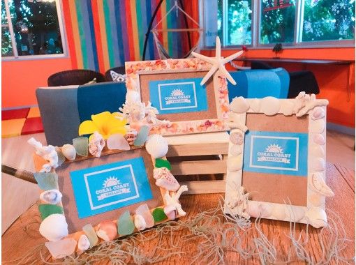Christmas Sale! Same-day reservations welcome! [Okinawa, Miyakojima] Family-friendly, children welcome! Make your own original photo frame using coral and seashells!の画像