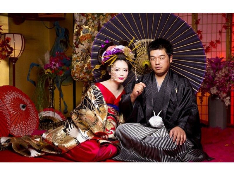 【東京・浅草】花魁体験・スタジオ撮影「花魁&侍」カップルプラン