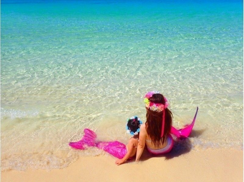 遭遇率99%の海亀シュノーケル&東洋一美しい前浜ビーチでマーメイド体験!写真データ込!現金プラン