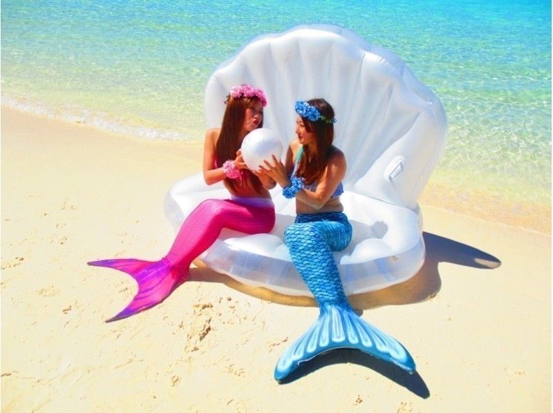 東洋一の前浜ビーチでマーメイドフォト撮影♬貝殻フロートサービス!マーメイドスーツ2着着用可!カード