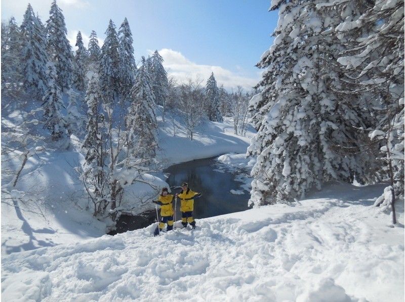 [ฮอกไกโด・ Daisetsuzan] วิวที่ยอดเยี่ยมกิจกรรมเดินหิมะ(Snowshoes)★ Asahidake ・ Tenjin Gorge ・ เป็ด ・ เส้นทางวาซาบิพื้นที่ชุ่มน้ำの紹介画像
