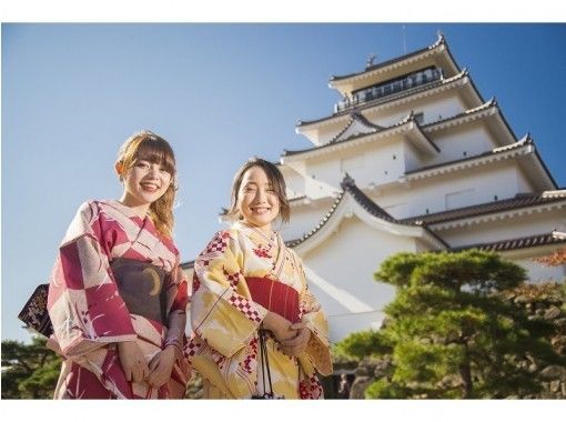 [Fukushima ・ Aizu ·kimono Rental] Walk around the castle town with kimono ♪ “City wear” set (man and woman available)の画像