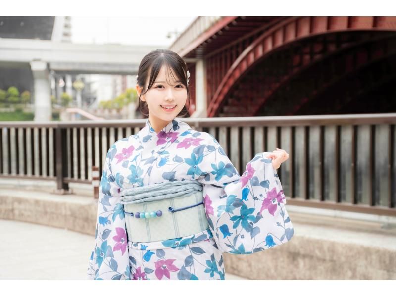 [Kyoto station] Rental yukata and dressing plan with hair set! Free rental umbrellas on rainy days!