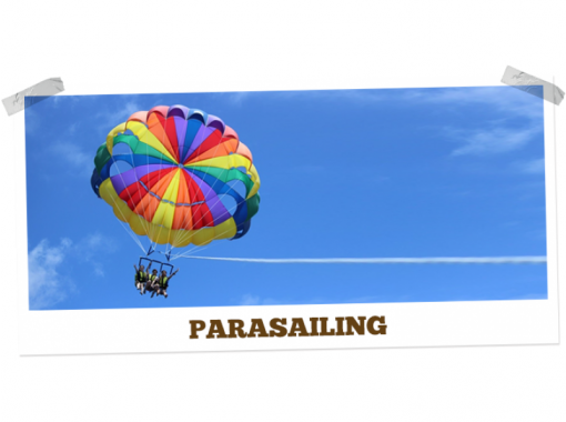 【 Okinawa · Ginowan】 Let's fly above Ginowan sky high above our original custom made Parasailing board! !の画像