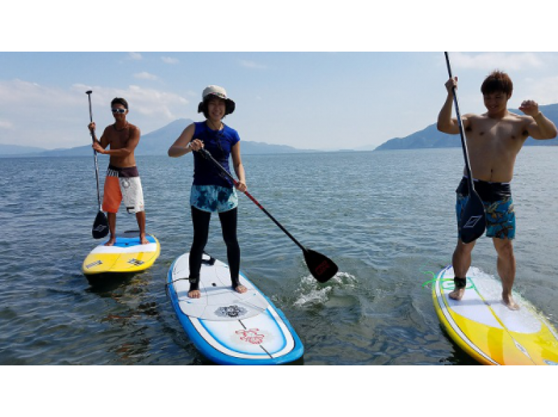 Women in adult of the gas SUP! Feel free to experience SUP in Kagoshima