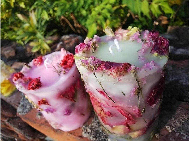 ボタニカルキャンドル作り【名古屋駅徒歩4分。30名迄】フラワーキャンドルで癒され体験♪初心者も楽しい