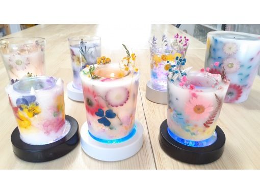 [愛知/名古屋站5分鐘]“植物蠟燭體驗”製作充滿乾花的地道蠟燭！可愛的半透明！の画像