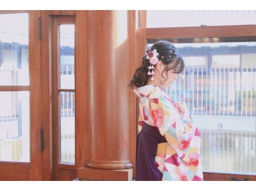 Kyoto Gion Kimono Rental "Hakama Walk Plan" Empty-handed OK, free luggage storage!の画像
