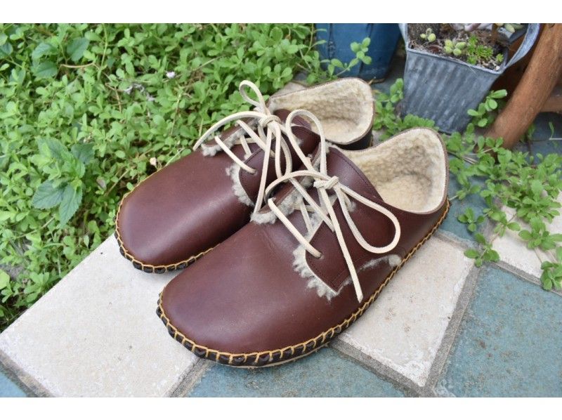 【東京・調布】あたたか ボアの手縫い外履き靴作り。〔牛革・20cm～28cm・手縫い〕