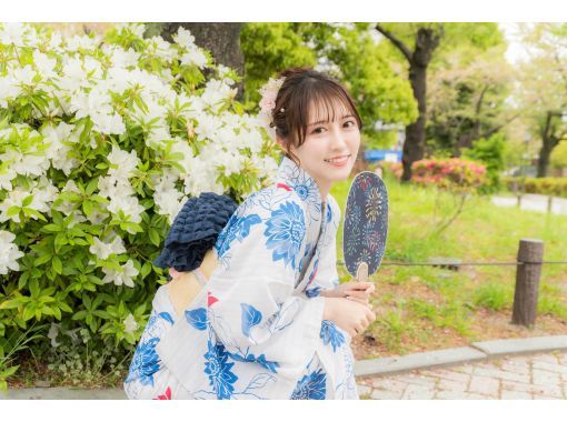 [Ishikawa / Kanazawa] "Yukata set rental & dressing plan" with hair set Free rental of umbrellas on rainy days, same-day reservations OK!の画像