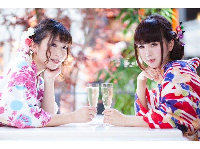 【金沢・兼六園・浴衣レンタル】ヘアセット付き！雨の日は和傘無料貸出♪浴衣一式レンタル＆着付けプラン！