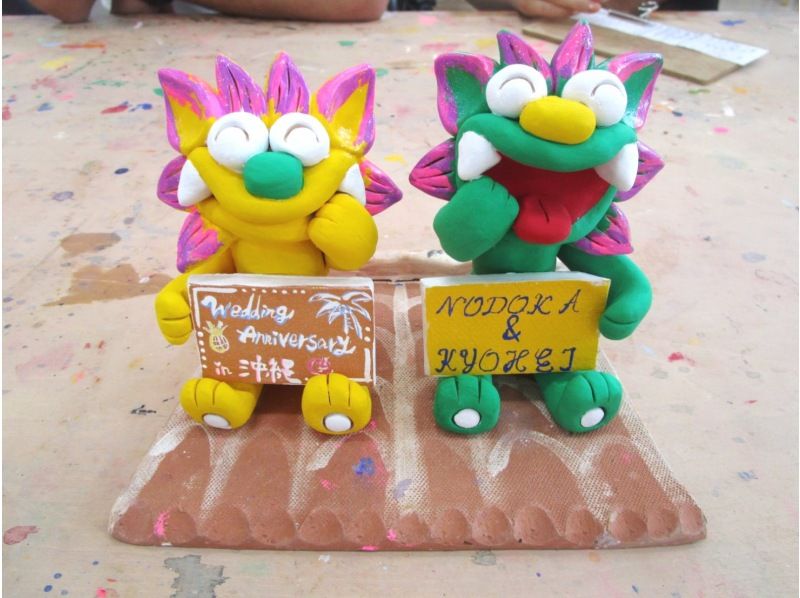 【沖縄・名護・漆喰絵付け体験】プレートに書き込むだけ！メモリーシーサープレート絵付け体験 