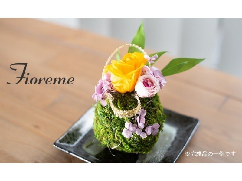 【東京・中央区】部屋の観葉植物に大人気!プリザーブドフラワーの苔玉アレンジ60分【23228】