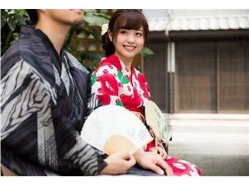 [東京]空手OK“情侶和服租賃”讓我們與一對穿著不同和服的情侶留下美好的回憶！從淺草站步行5分鐘！の画像