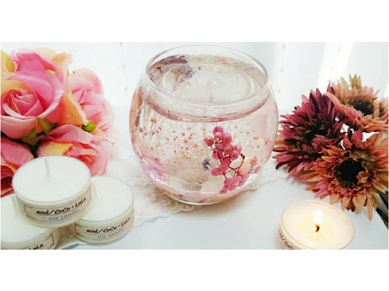 【東京・新宿】好きな花材から選べる！グラデーションが綺麗なジェルキャンドルホルダー制作【24822】