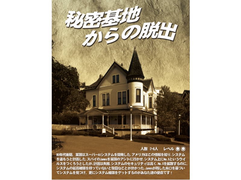 【東京・上野】謎ハウスリアル謎解き脱出ゲーム「秘密基地からの脱出」